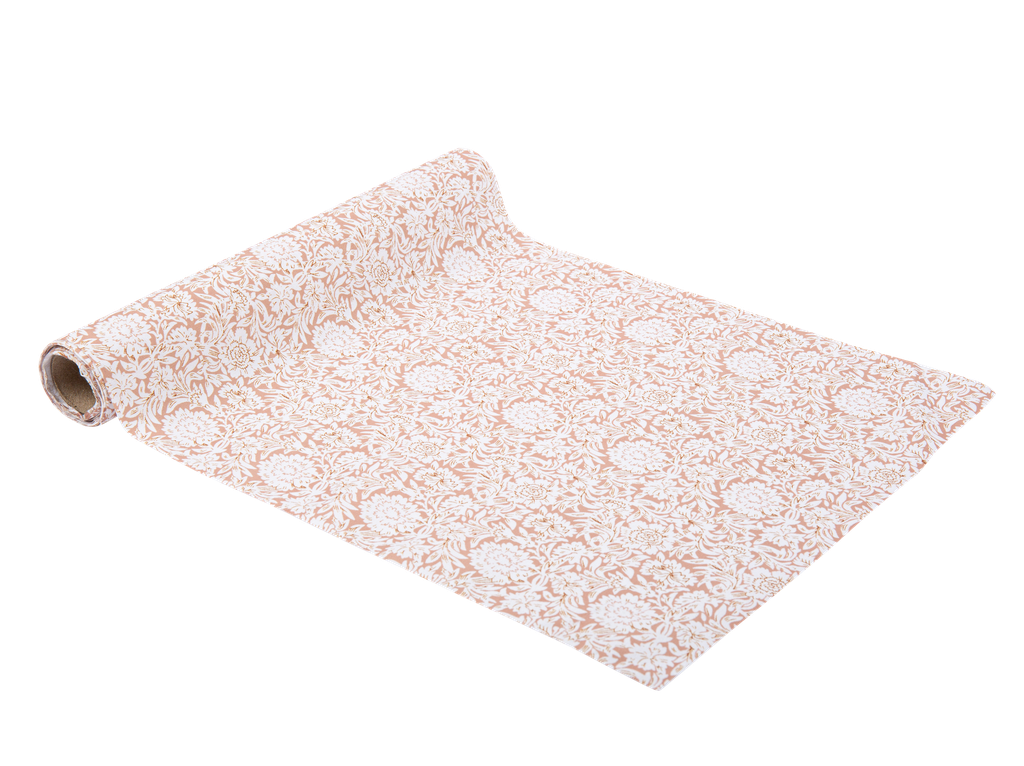 Chemin de table  toile de jouy tissu beige 28 cm  x 5 m 