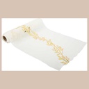 Cdt liseré végétal mousseline blanche et or 28cmx5m