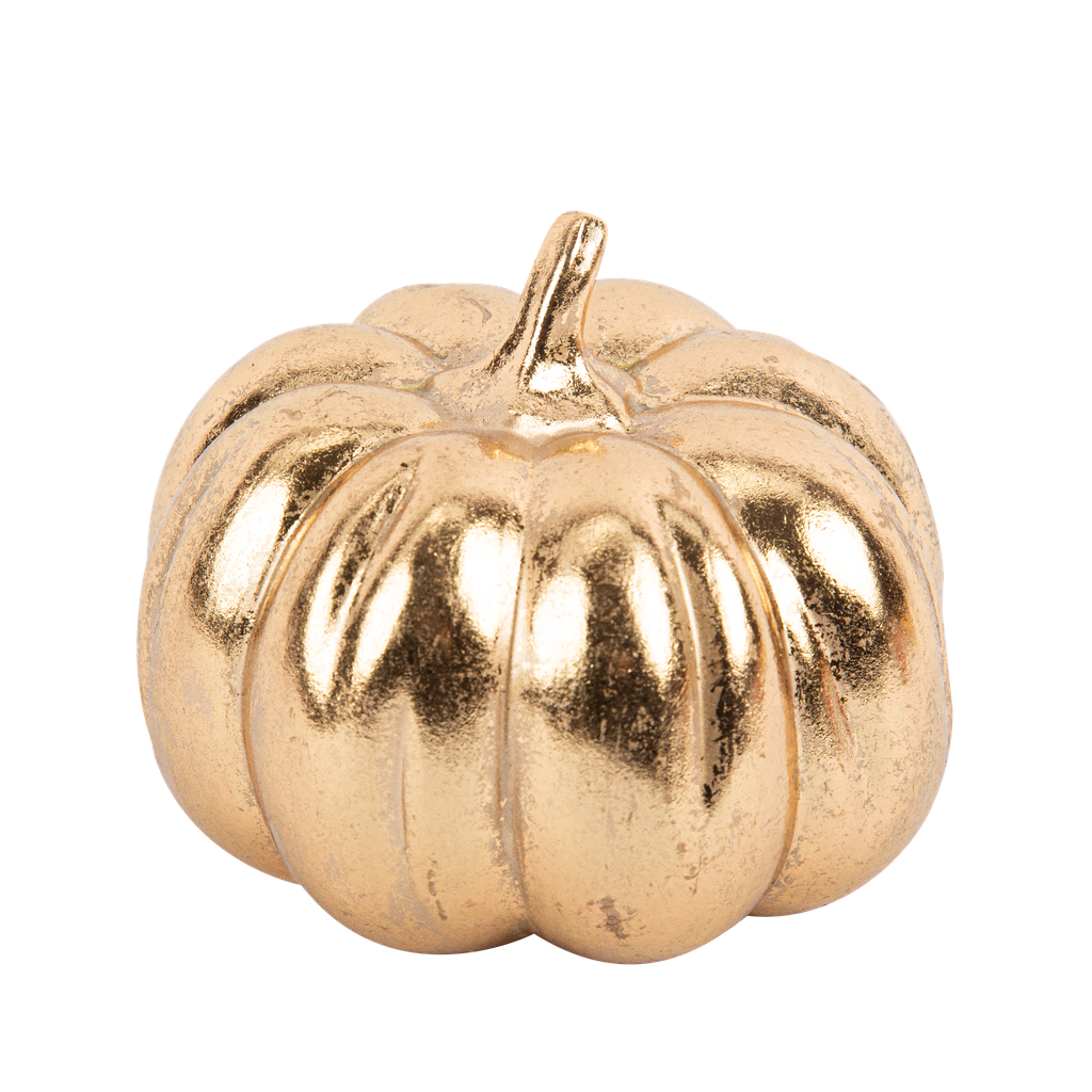 Citrouille décorative résine rose g old antique 10,5 x 13 cm