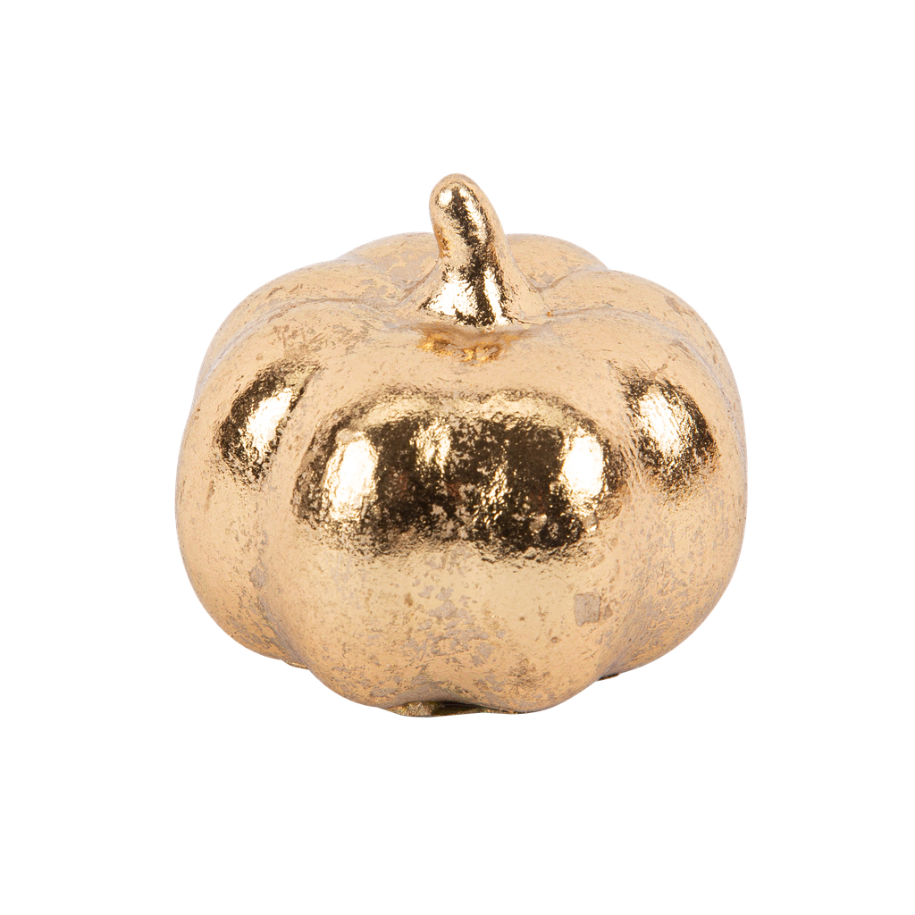 Citrouille décorative résine rose g old antique 6 x 7 cm