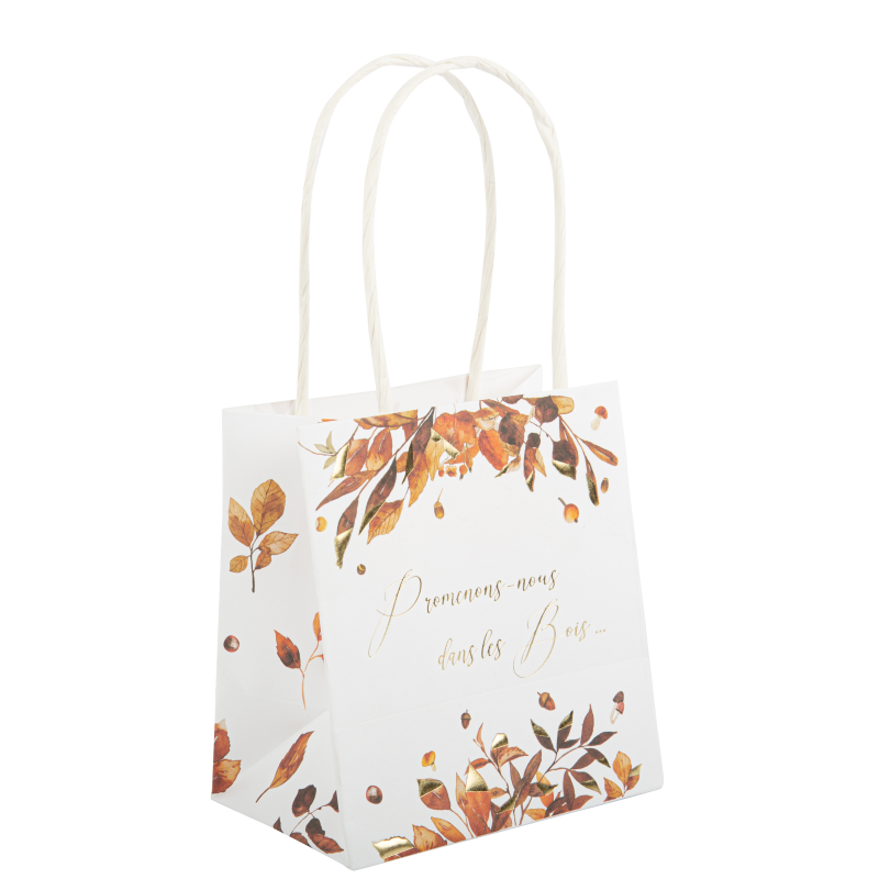 6 sacs promenons-nous dans les bois dégradé de camel et or 10 x 11 x 7c