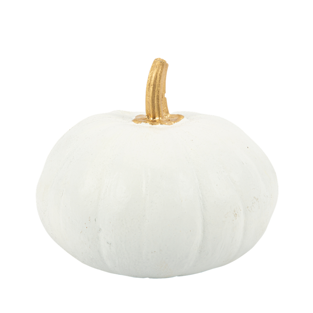 Citrouille décorative pvc blanc et or 13 x 15 cm