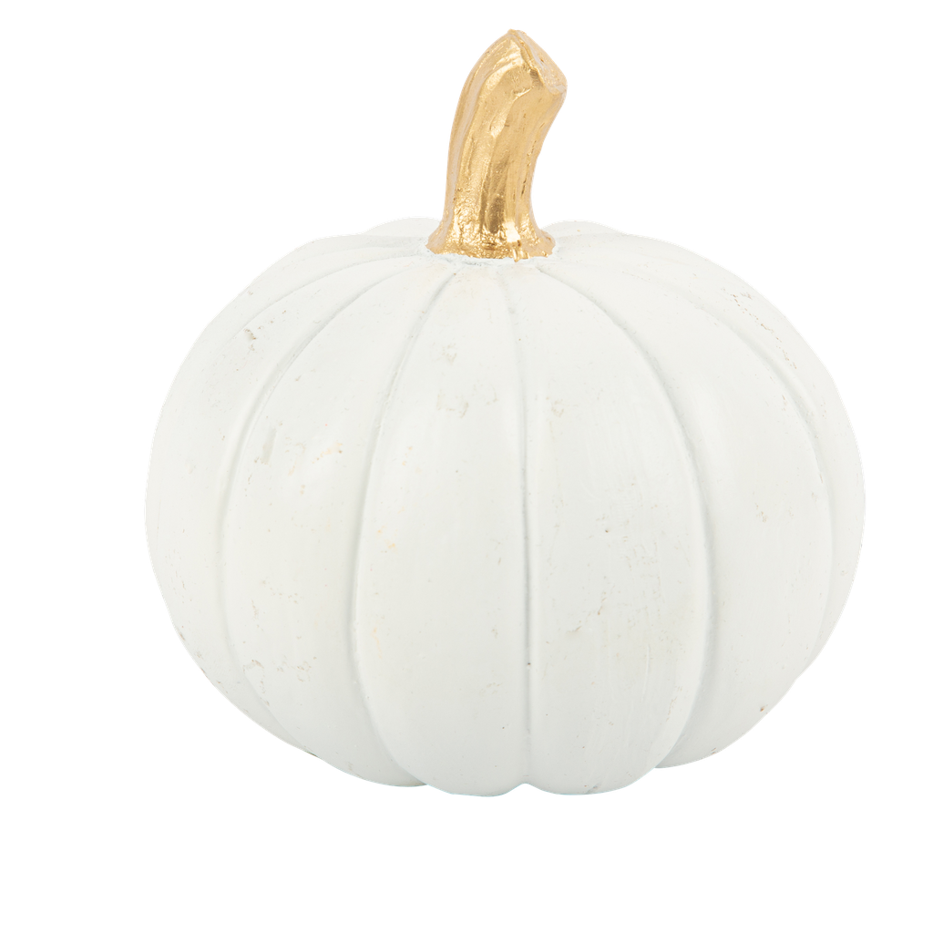 Citrouille décorative pvc blanc et or 10,5 x 11 cm
