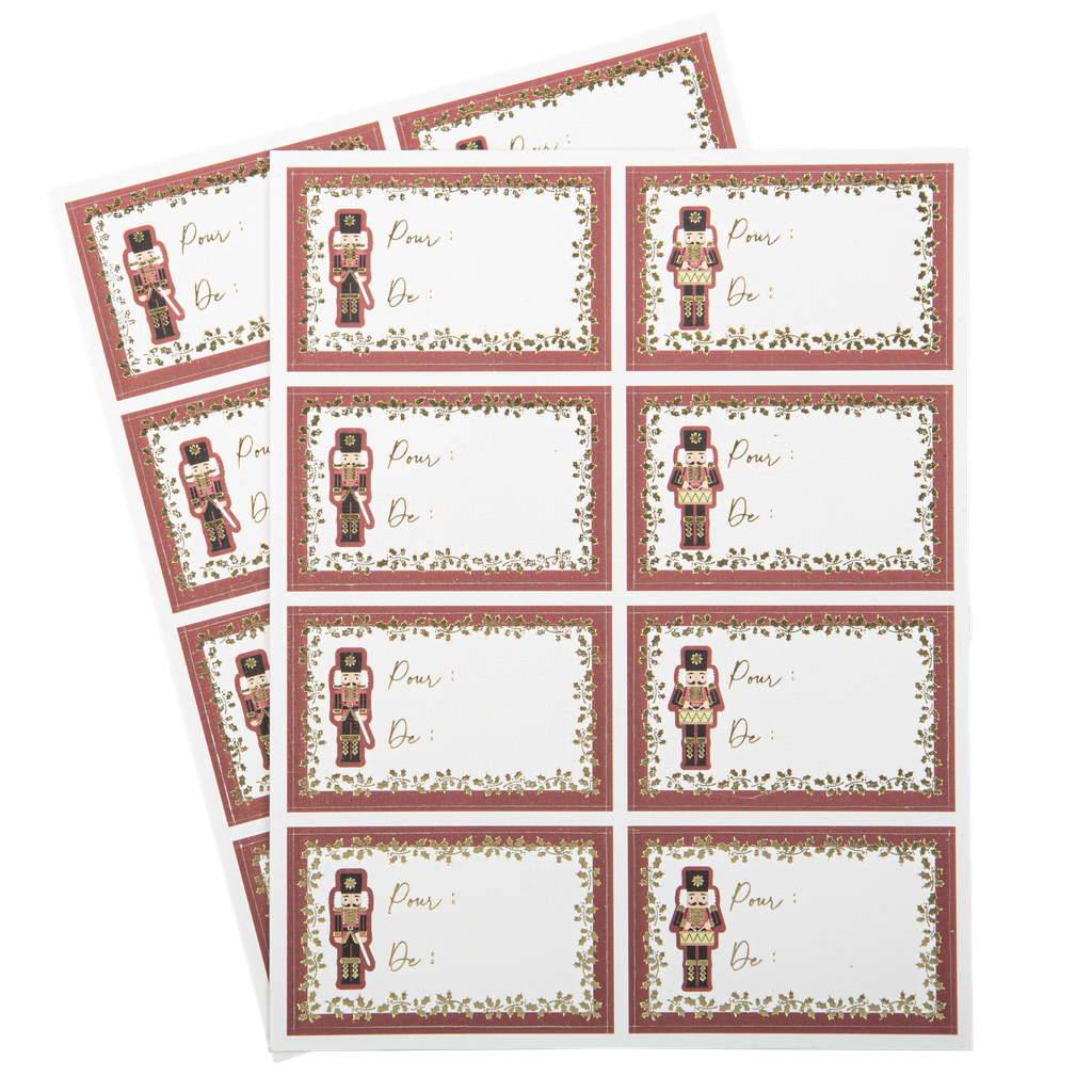 24 stickers cadeaux de… pour…  cass e noisette bordeaux, or et paillett