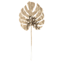 Branche feuille de scindapsus paill ettes cuivre 59cm