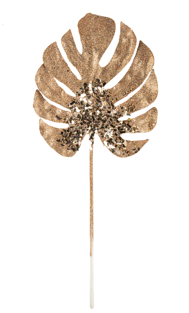 Branche feuille de scindapsus paill ettes bronze 59cm