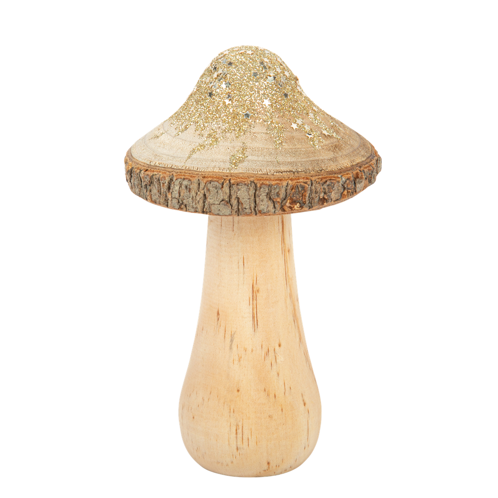 Champignon rustique bois et poussiè re d'étoiles champagne diam 9 x 13