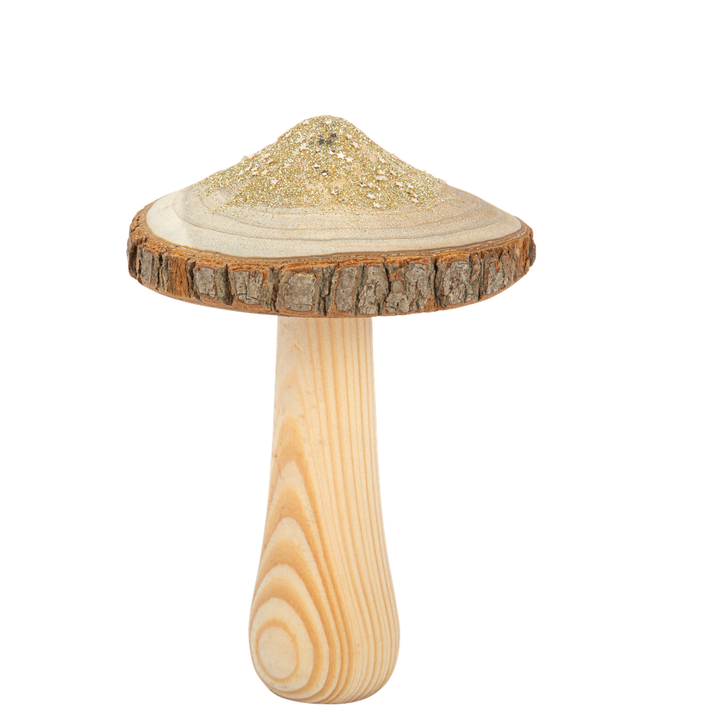Champignon rustique bois et poussiè re d'étoiles champagne diam 11 x 16