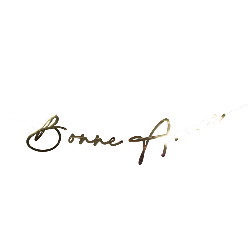 Guirlande bonne année métal or 29 c m x 1,20 m