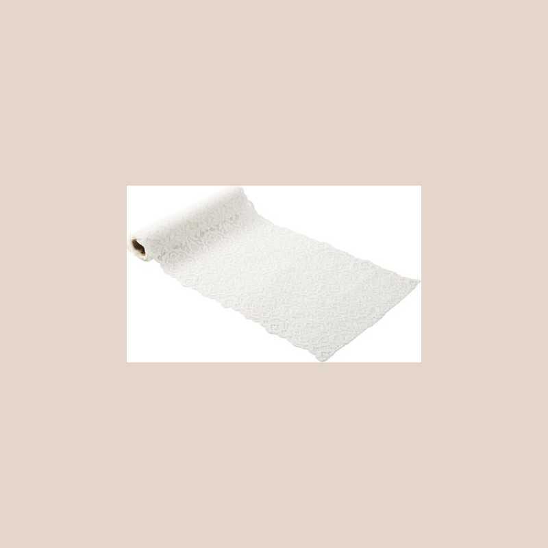 Chemin de table le fleuri dentelle blanche 18cmx3m