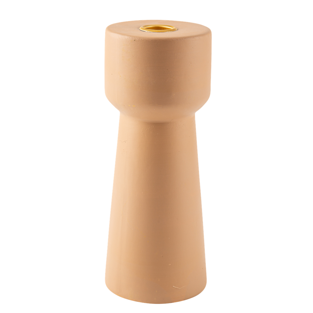 Bougeoir phaenna ceramique camel diam 8.2 x 21.2 cm