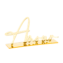 Deco amour en plexi or 9.5 x 19.5 cm sur socle