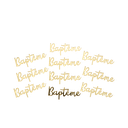 10 deco bapteme en plexi or 2 x 5 cm