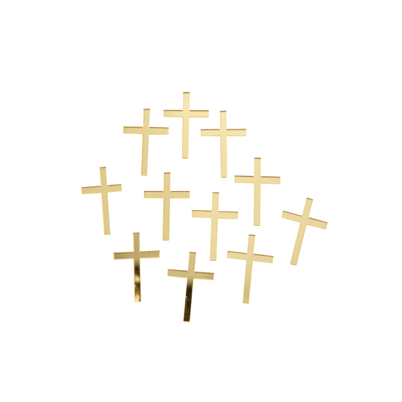 10 deco croix en plexi or 3 x 2 cm