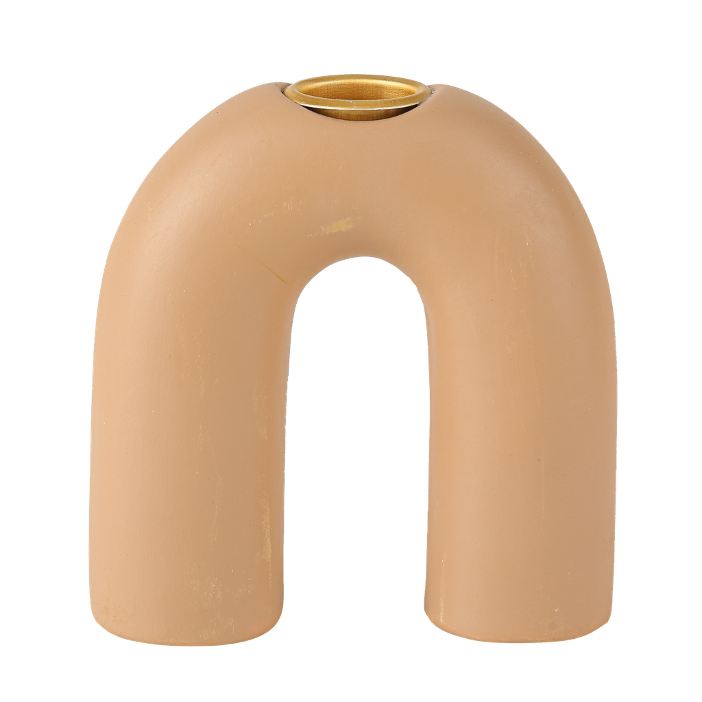 Bougeoir maha ceramique camel 11 x 10 cm