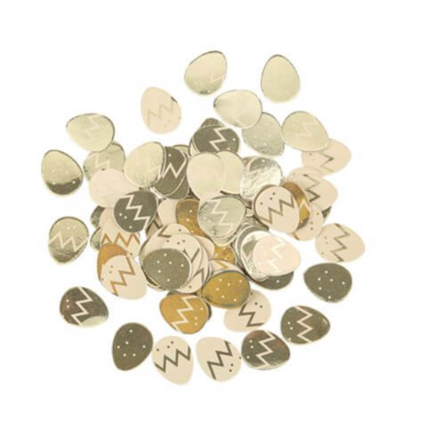 Confettis œufs beige et or - 2 x 1.6 cm 13g