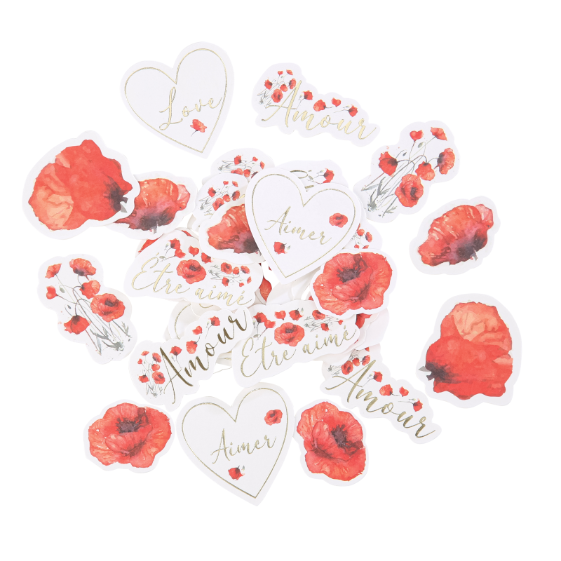 100 confettis poppy love coquelicot