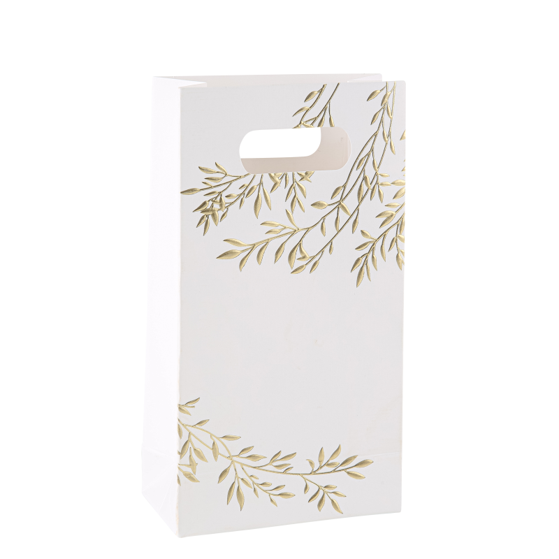 6 sachets jolis brins blancs et or 10 x 18 x 5 cm