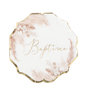 16 serviettes "baptême" pampa papier fleurs de coton et or 32x32cm 3 plis