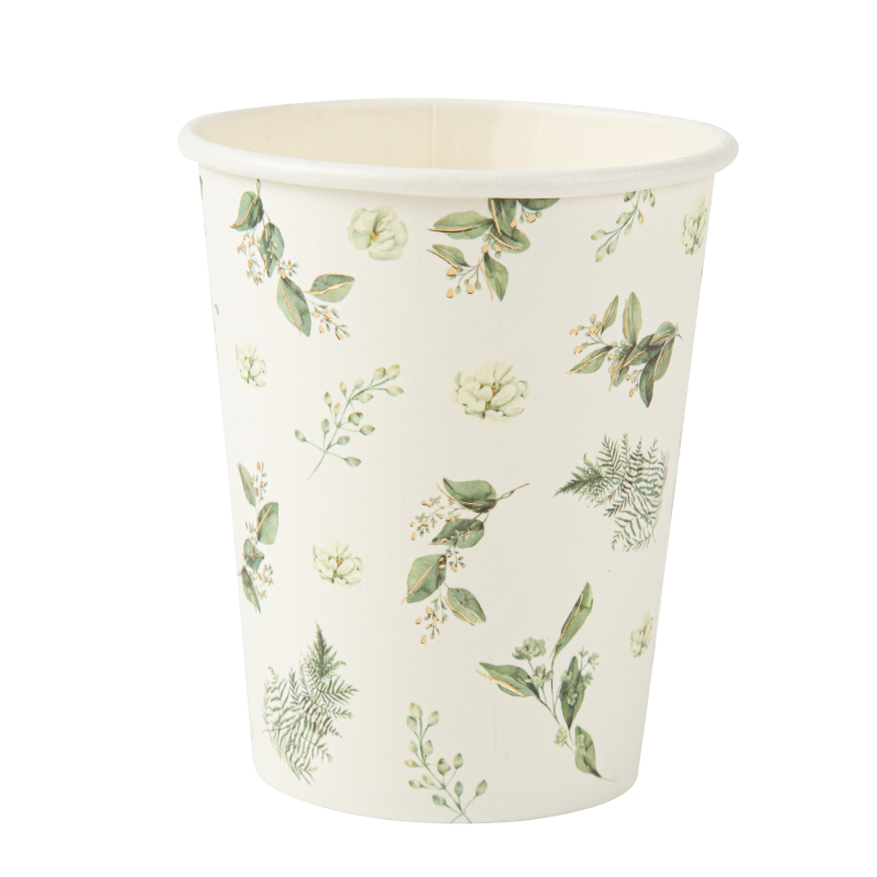 8 gobelet botanique feuillages et or 255ml