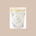 8 gobelets toile de jouy carton blanc bleu et or 255ml