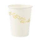 8 Gobelets Jolis Brins Carton Blanc et Or 255ml