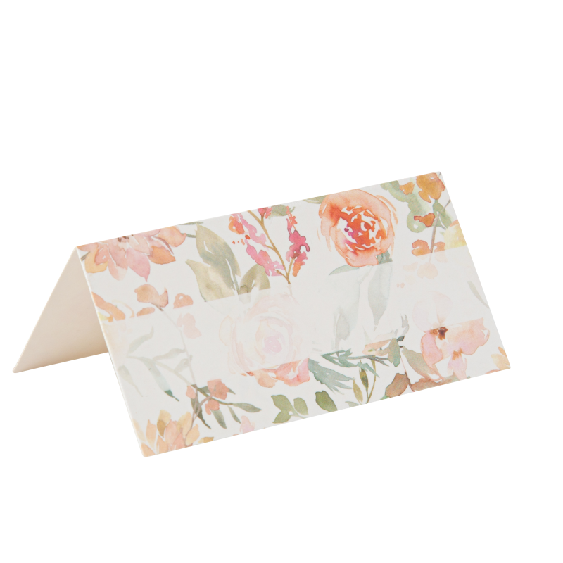 10 marque-places dahlia blancs et couleurs pastel 8 x 4 cm