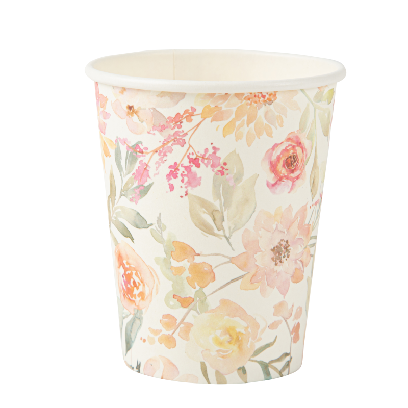 8 gobelet dahlia pastel et blanc 255ml