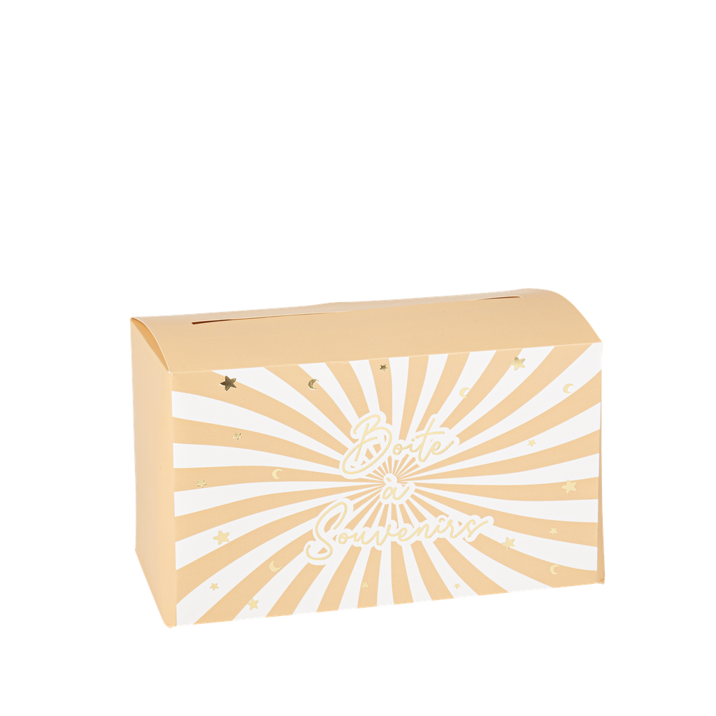 Boite à souvenirs baby nude camel, blanc et or 13,5 x 23 x 13 cm