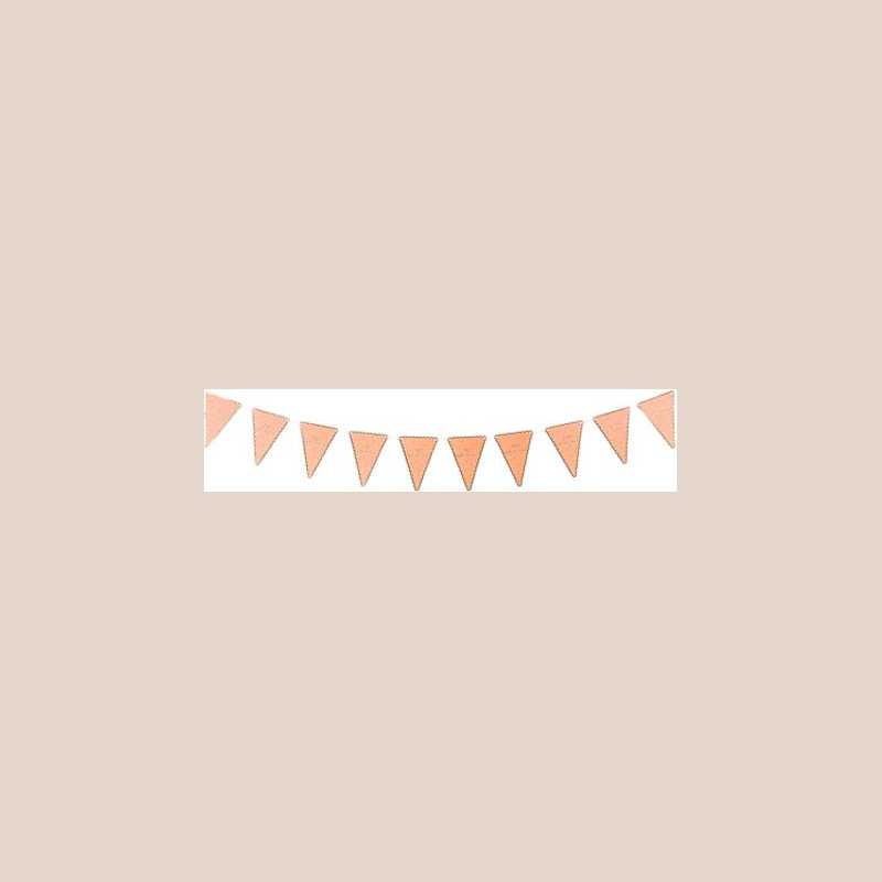 Guirlande "joyeux anniversaire" jolis pois papier terracotta or et paillettes or 3,30m