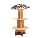 Présentoir safari kraft moka et or 44,5 cm 2 étages
