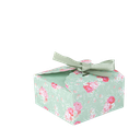 8 contenants spring vert sauge et rose 3,5 x 7 cm avec ruban satin vert sauge