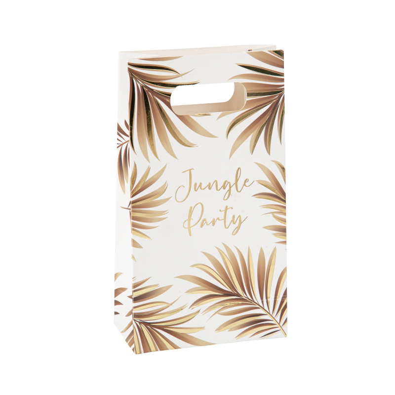 6 sachets à goodies tropicool blanc, camel et or 10 x 18 x 5cm