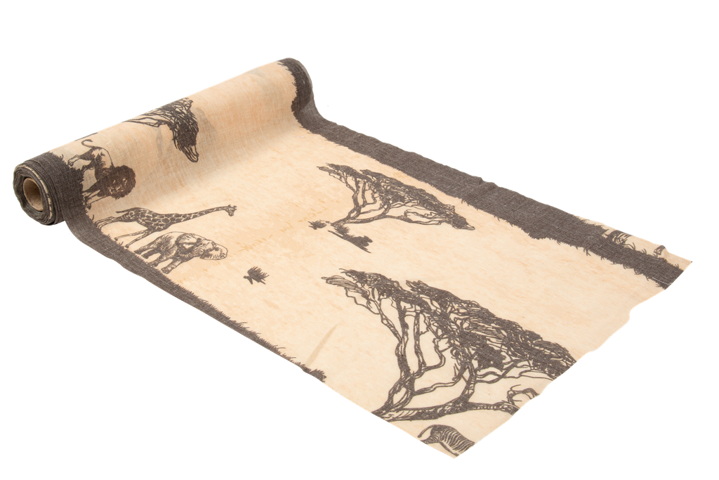 Cdt safari mousseline beige et moka 28cm x 3m