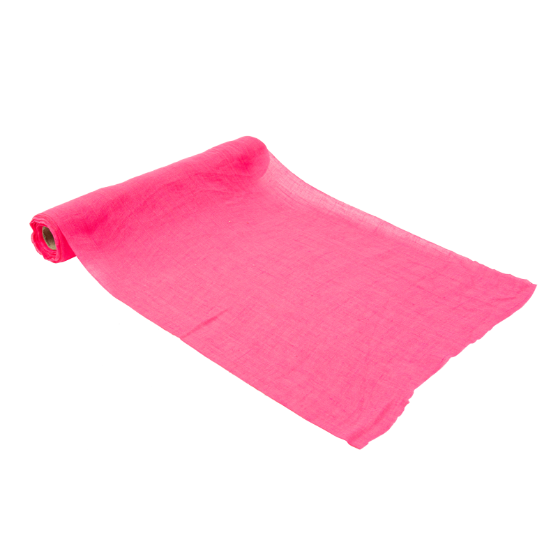 Chemin de table mousseline rose fluo 28cmx5m