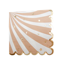 16 serviettes baby nude camel, blanc et or 33 x 33 cm - 3 plis
