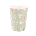 8 Gobelets Spring Carton Vert Sauge, Rose et Or 255ml