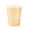 8 gobelets "happy birthday" carton or et blanc 255ml