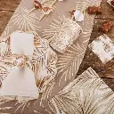 16 Serviettes Tropicool Papier Blanc, Camel et Or 33x33cm - 3 Plis