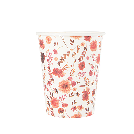 8 gobelets time to disco carton terracotta et framboise 255ml