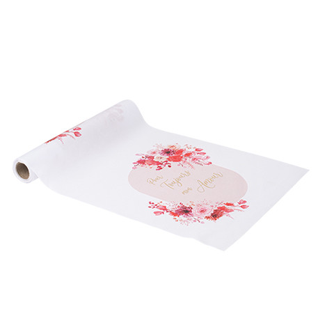 Chemin de table "pour toujours mon amour" et or 28cmx5m