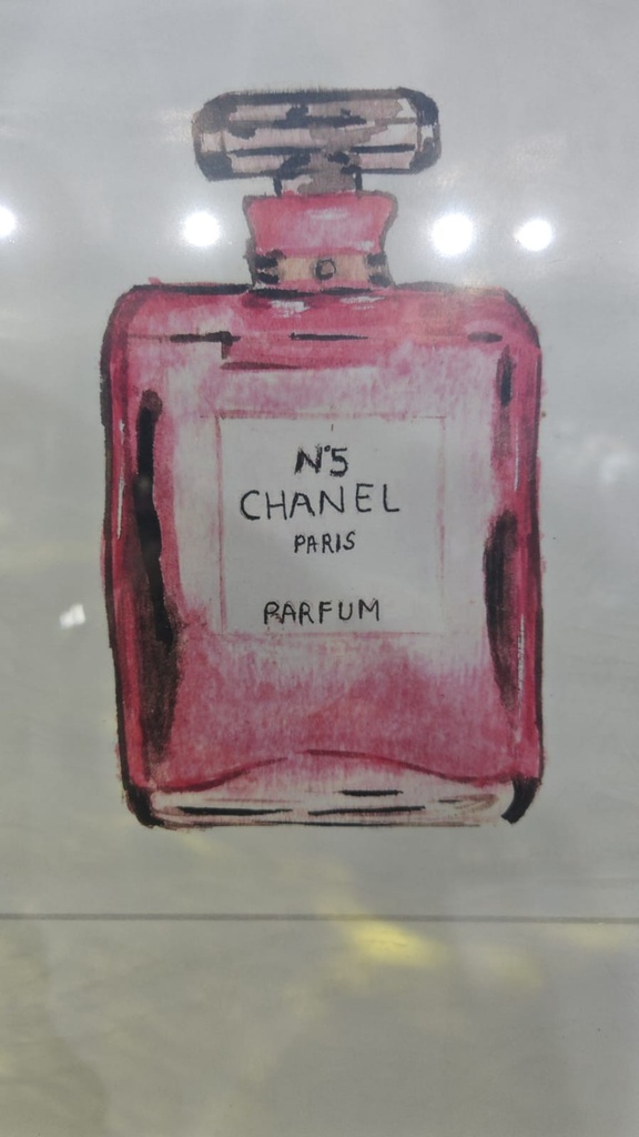 Tableau decoratif parfum  33x43 cm - rouge