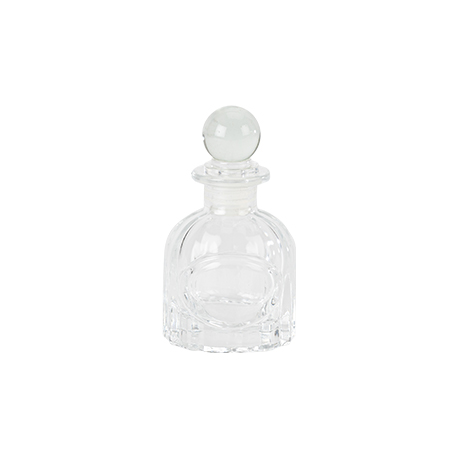 Mignonnette cabochon vintage verre transparent rainuré 5,1x9,5cm - 50ml