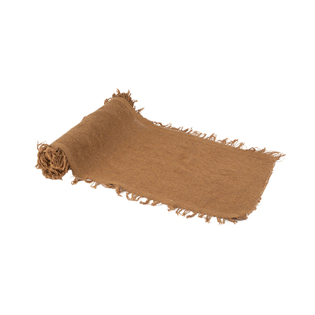 Chemin de table effiloché façon chanvre camel 30cmx3m