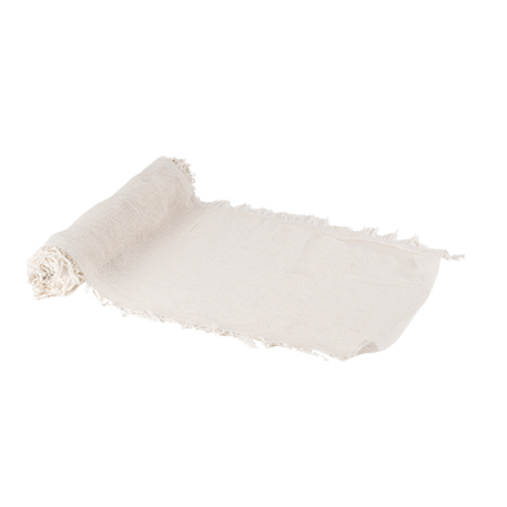 Chemin de table effiloché façon chanvre ivoire 30cmx3m