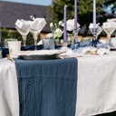 Chemin de table gaze de coton marine 30cmx3m