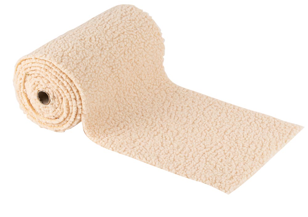 Chemin de table façon mouton tissu crème 28cmx2m