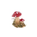 Champignons résine et mousse végétale rouge, blanc et vert ø5x6cm