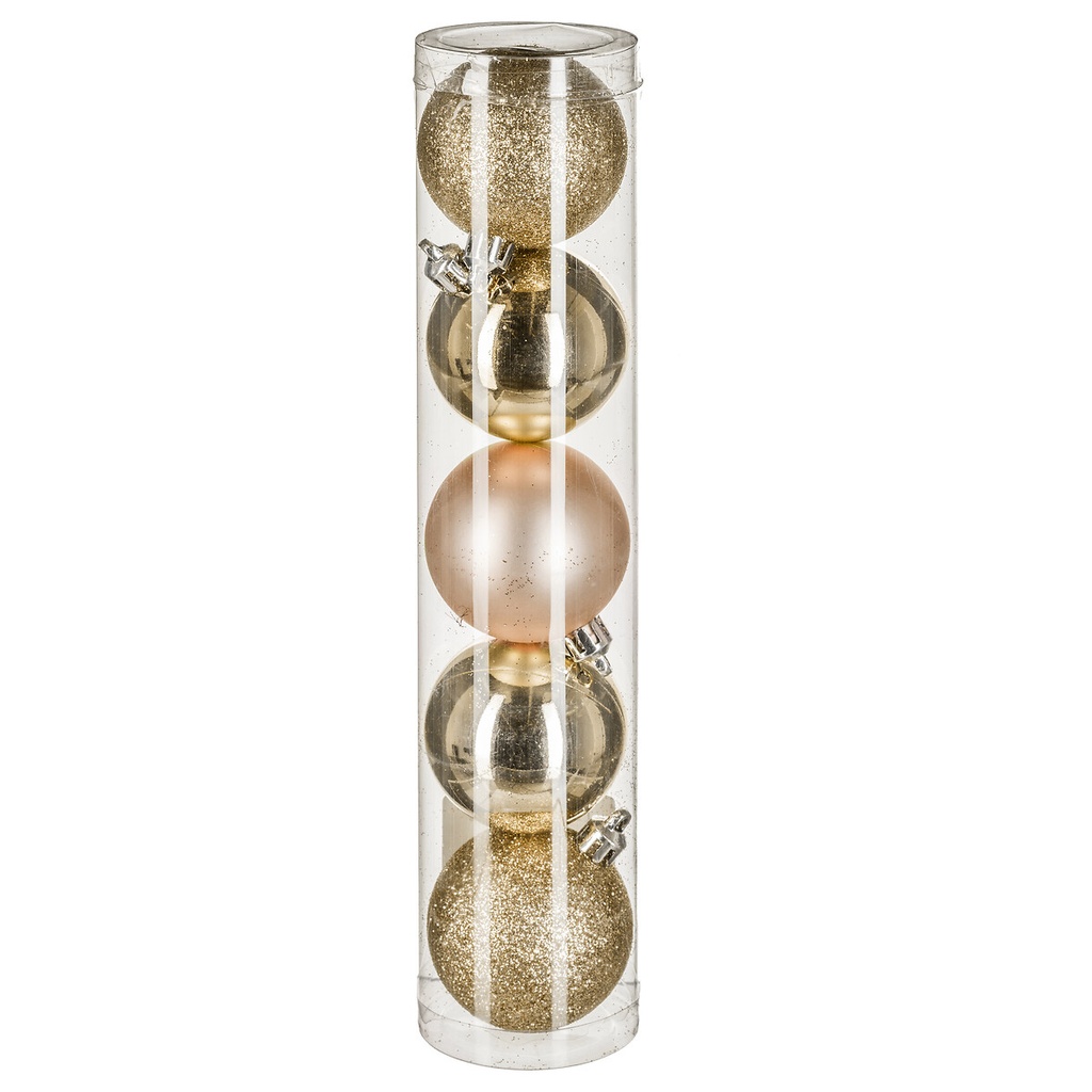 Boule de noel 50mm x5 or