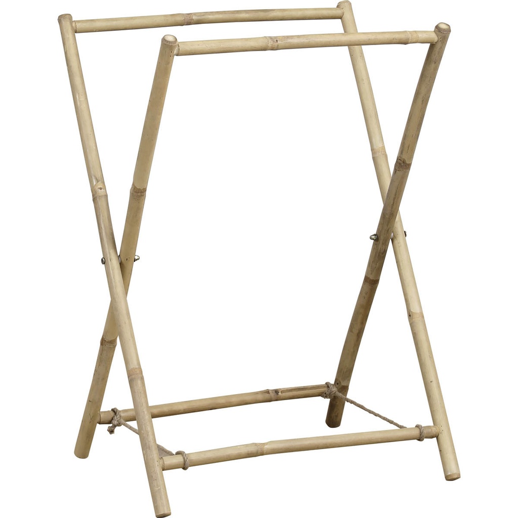 Porte serviettes en canne de bambou 2 barres pliable - bambou